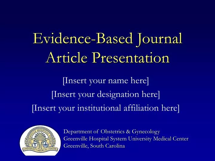 evidence based journal article presentation