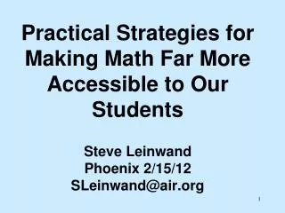 But what does it mean for math to made more accessible?