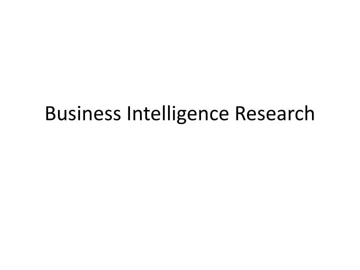 business intelligence research