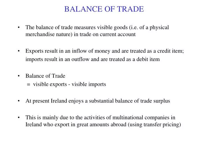 balance of trade