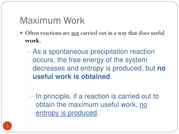 maximum work