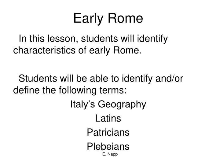 early rome