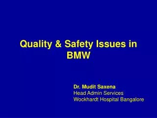 Quality &amp; Safety Issues in BMW
