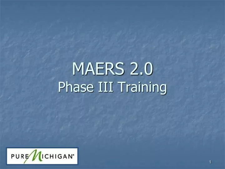 maers 2 0 phase iii training