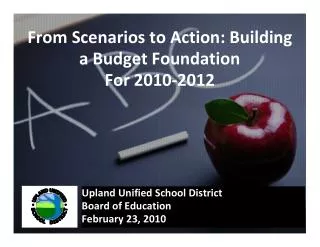 From Scenarios to Action: Building a Budget Foundation For 2010-2012
