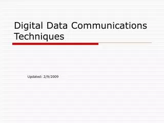 Digital Data Communications Techniques