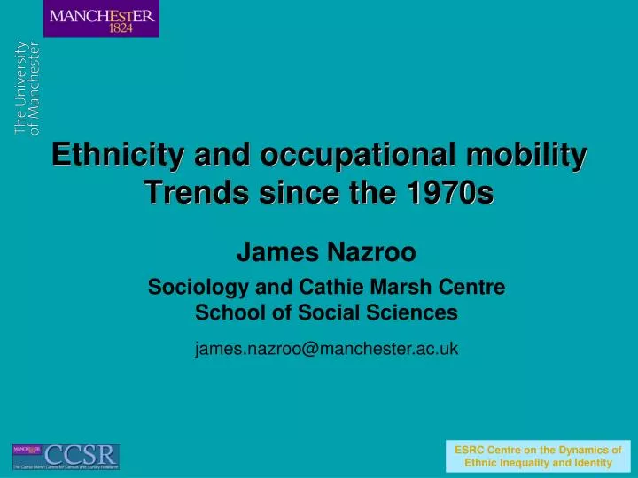 ethnicity and occupational mobility trends since the 1970s