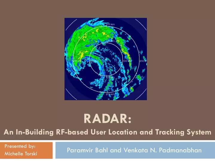 radar an in building rf based user location and tracking system