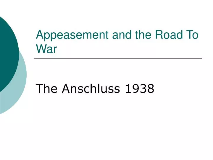 appeasement and the road to war