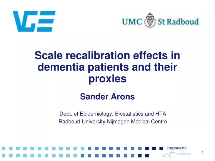 scale recalibration effects in dementia patients and their proxies