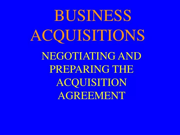 business acquisitions