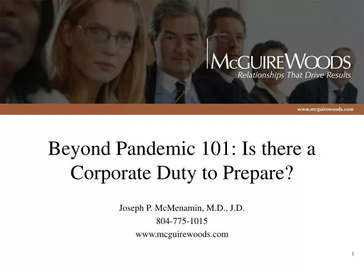 beyond pandemic 101 is there a corporate duty to prepare
