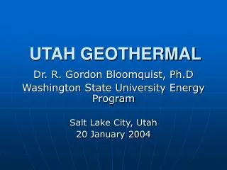 UTAH GEOTHERMAL