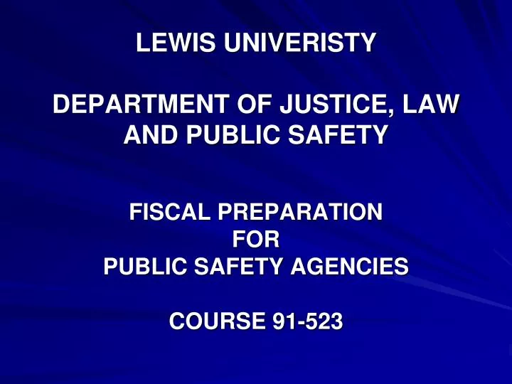 lewis univeristy department of justice law and public safety