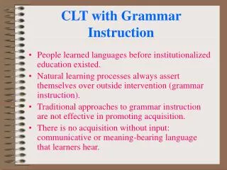 clt with grammar instruction