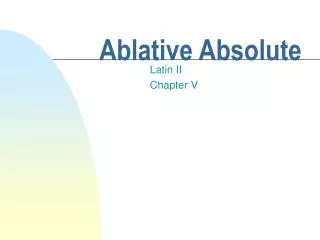 Ablative Absolute