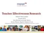 Teacher Effectiveness Research Studies: Impact on Student Outcomes and Future Earnings - slide 1