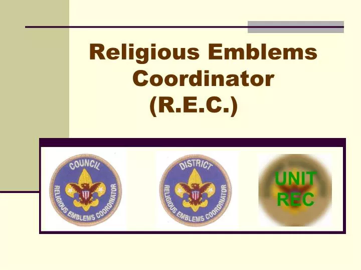 religious emblems coordinator r e c