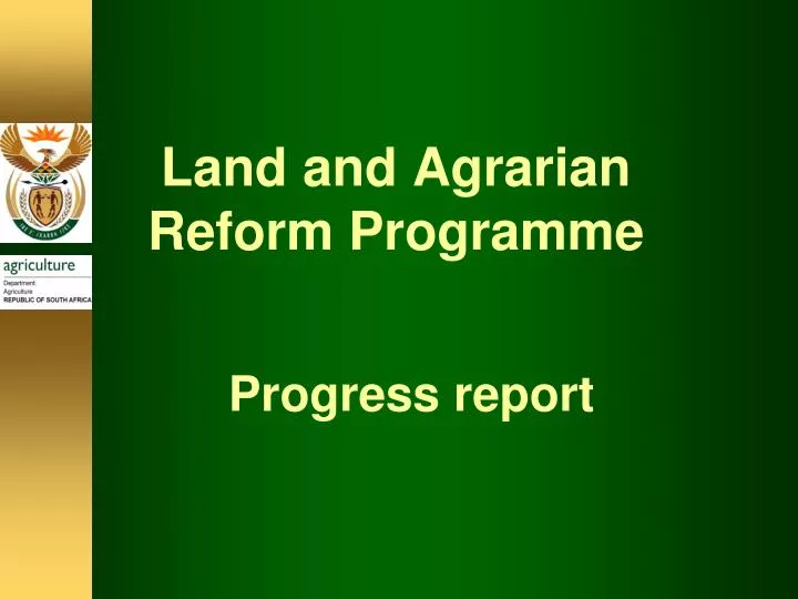 land and agrarian reform programme