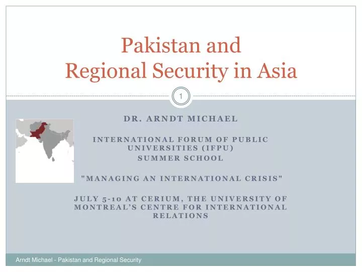 pakistan and regional security in asia