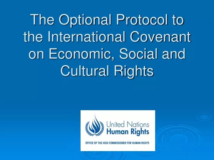 the optional protocol to the international covenant on economic social and cultural rights