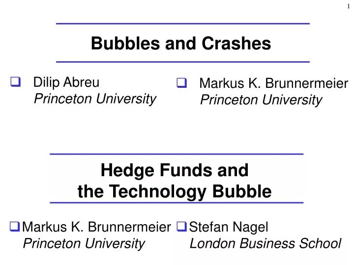 bubbles and crashes