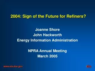 2004: Sign of the Future for Refiners?