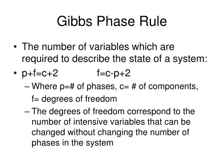 gibbs phase rule