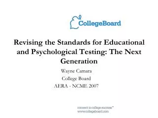 Revising the Standards for Educational and Psychological Testing: The Next Generation