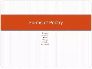 forms of poetry