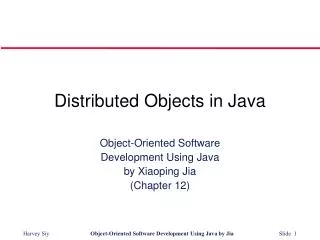 Distributed Objects in Java