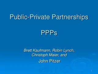 Public-Private Partnerships PPPs