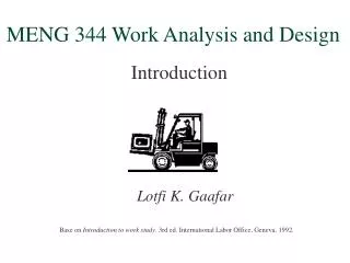 MENG 344 Work Analysis and Design