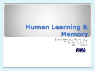 Human Learning &amp; Memory