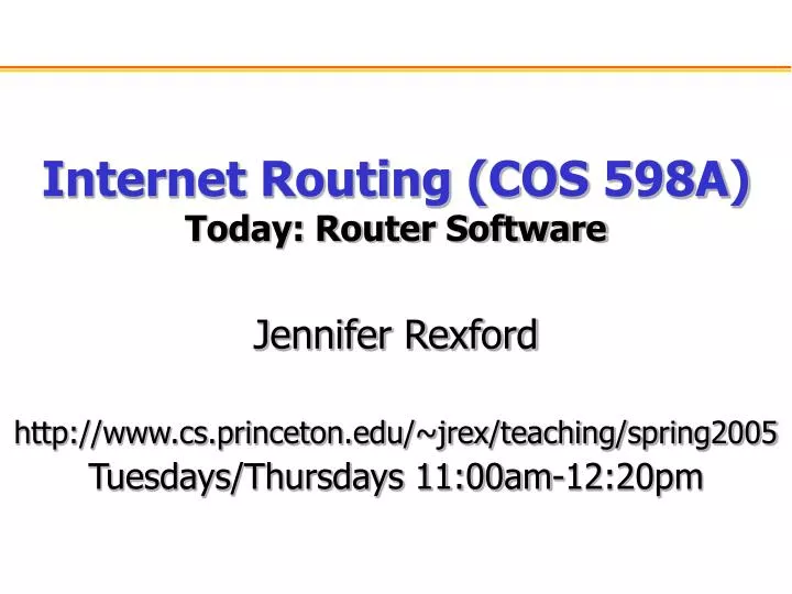 internet routing cos 598a today router software