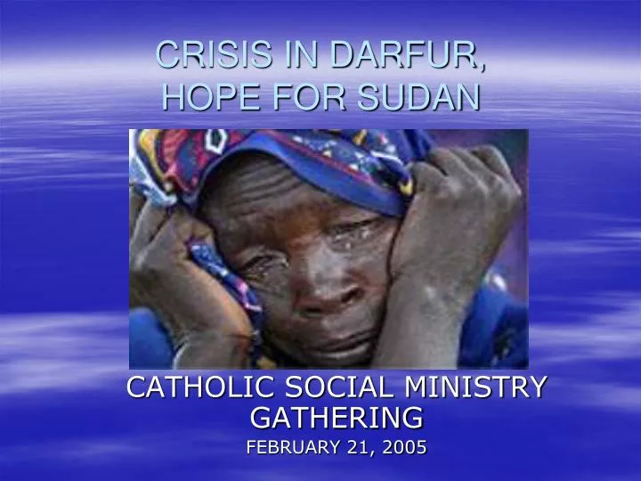 crisis in darfur hope for sudan