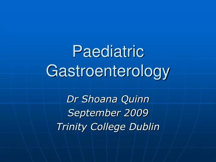 paediatric gastroenterology