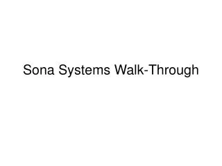 Sona Systems Walk-Through