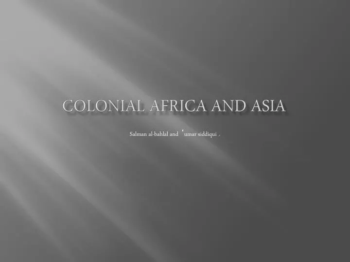 colonial africa and asia
