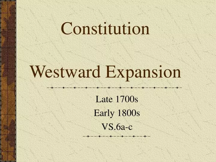 constitution westward expansion