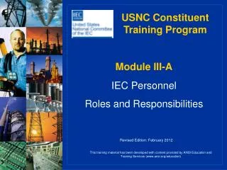 Module III-A IEC Personnel Roles and Responsibilities