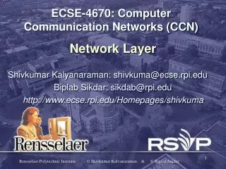 ECSE-4670: Computer Communication Networks (CCN)