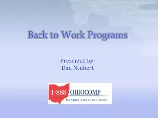 Back to Work Programs