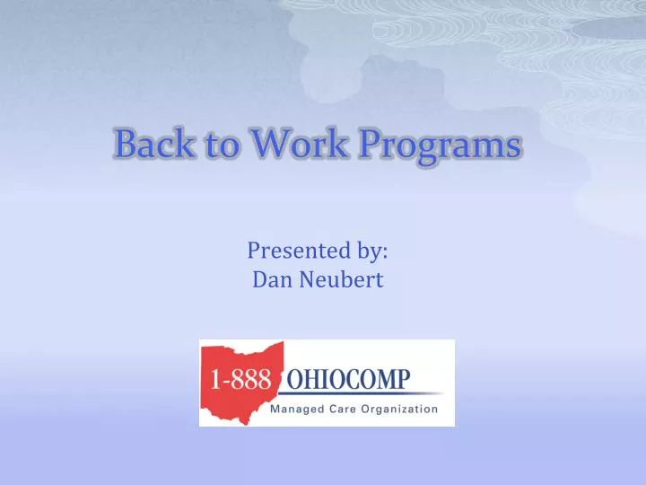 back to work programs