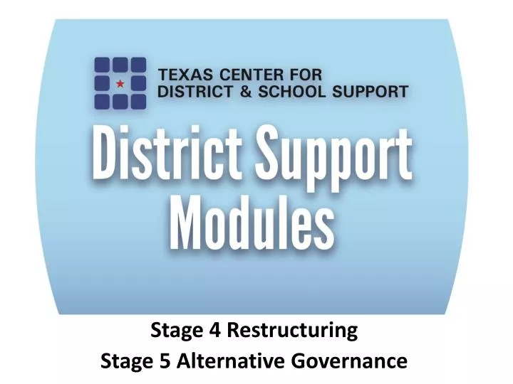 stage 4 restructuring stage 5 alternative governance