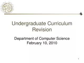 Undergraduate Curriculum Revision