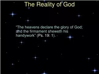 the reality of god