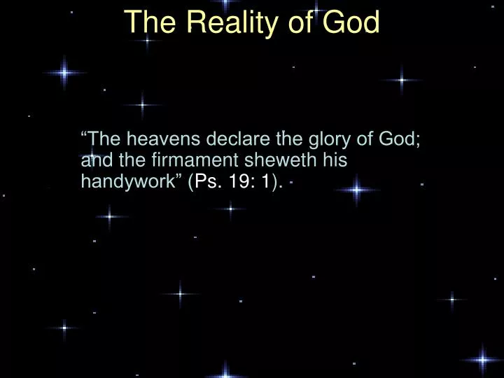 the reality of god