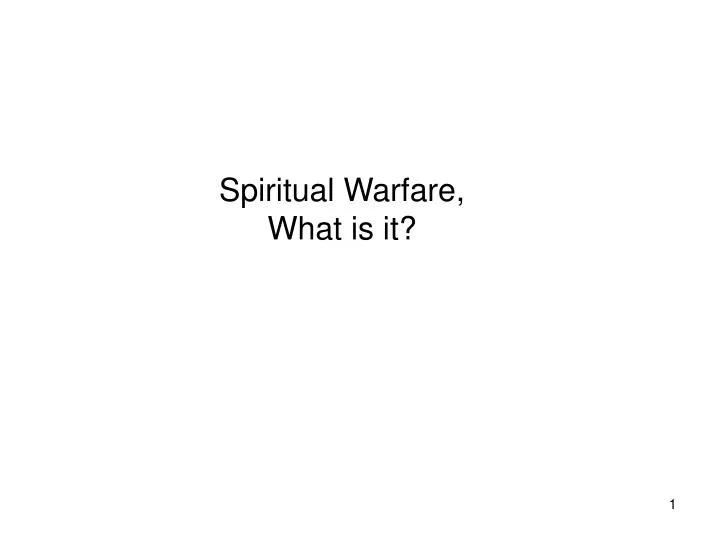 spiritual warfare what is it