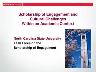 Scholarship of Engagement and Cultural Challenges Within an Academic Context